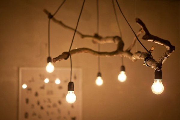  Ideen glühbirnen hängen zweig kronleuchter