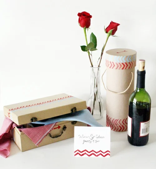 DIY Geschenkideen zum Valentinstag rosen flasche wein