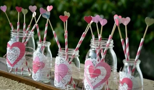 DIY Valentinstag Geschenke und Deko einweckglas herz rosa