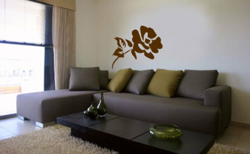Dekoration für Wandsticker wohnzimmer grau grün sofa kissen