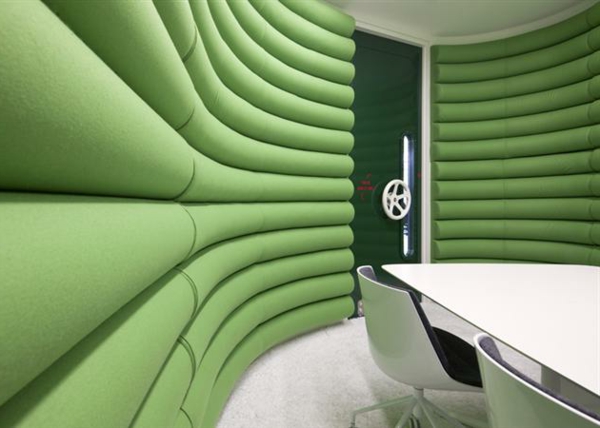 Die Google Zentrale in London wandgestaltung weich stoffe grün