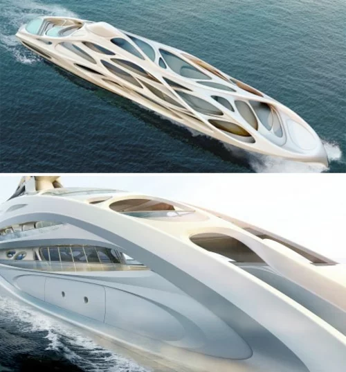 Fluid Zaha Hadid Yacht organische formen ideen