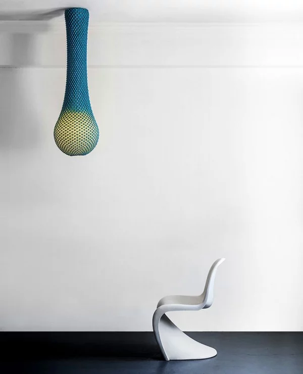 Gestrickte Lampenschirme design idee plastisch stuhl weiß