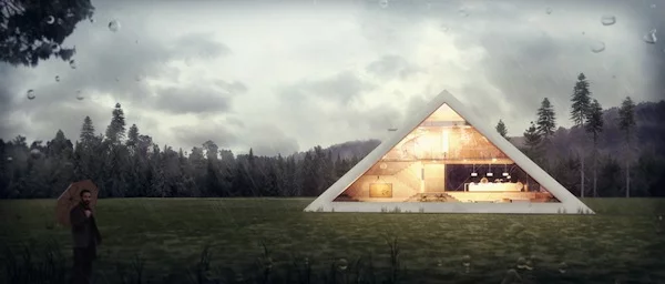 Haus in Form von Pyramide entwurf beleuchtung wohnung