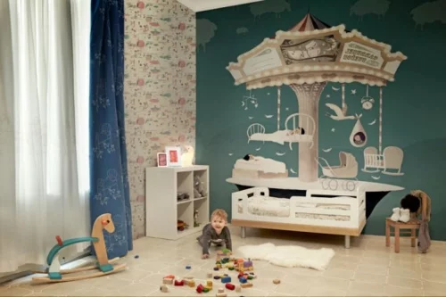 Kunstvolle Tapeten im Kinderzimmer once upon a time