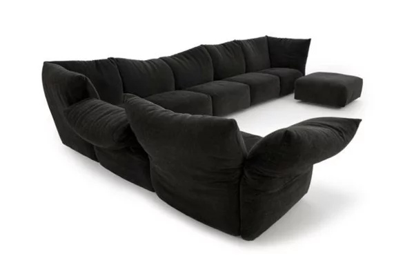 Modernes Sofa in Form einer Blume ecksofa schwarz fußhocker