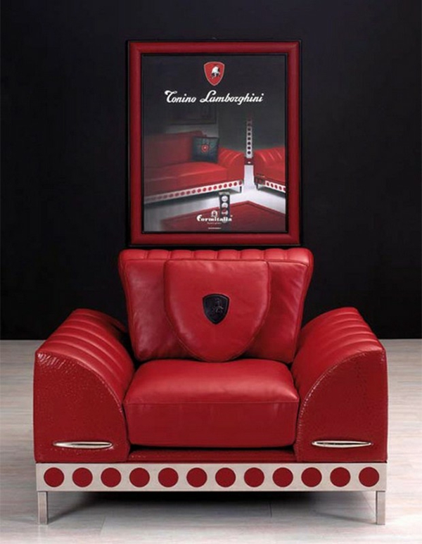 Möbel von Tonino Lamborghini sessel rot leder