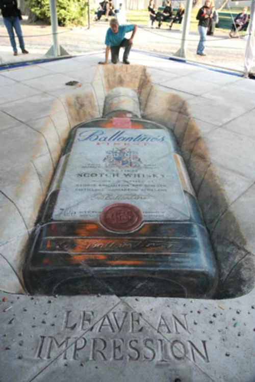 Street art mit 3D Effekt von Julian Beever erstaunlich alkohol