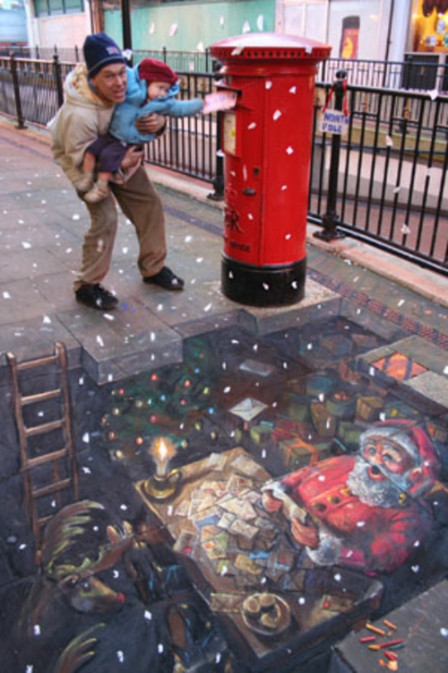 Street art mit  3D Effekt von Julian unglück auftrag erteilung