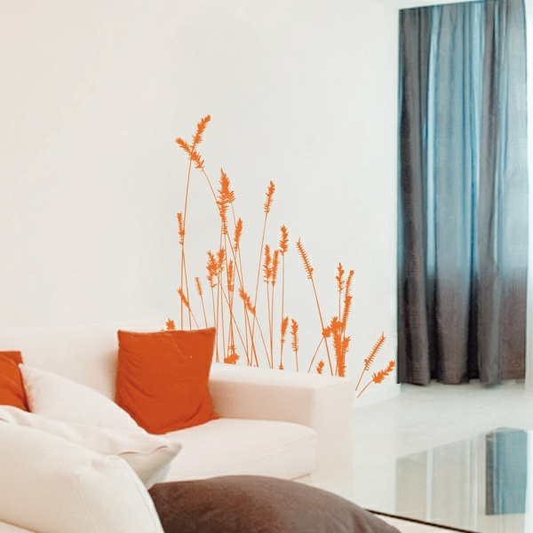 Wandtattoo und Wandsticker schlafzimmer orange floral