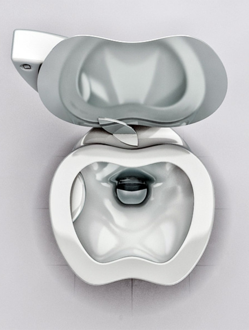 itoilet metallglänzender deckel und toilettenbrille