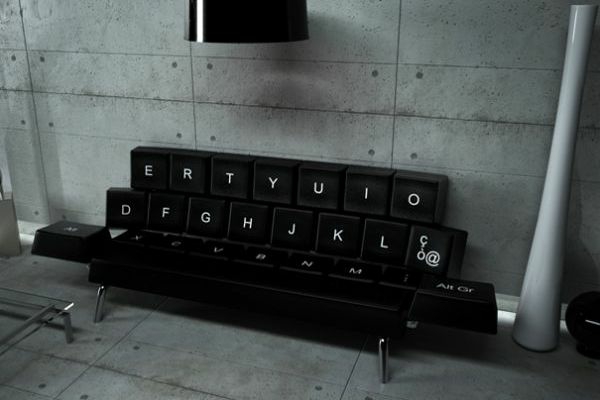 qwerty sofa in tastatur form