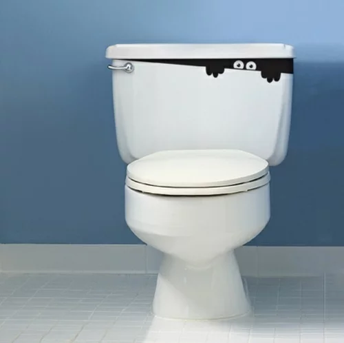 sticker toilette interessant aufkleber design bad