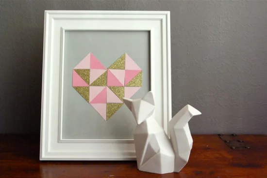 valentinstagideen origami herz