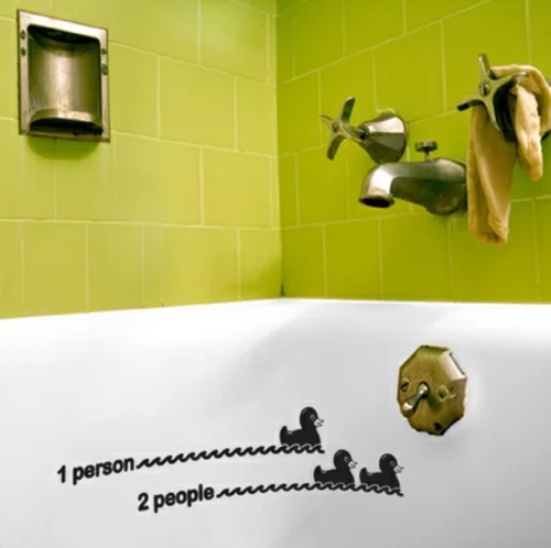 wandsticker wandtattoo wanddeko grün gelb badezimmer