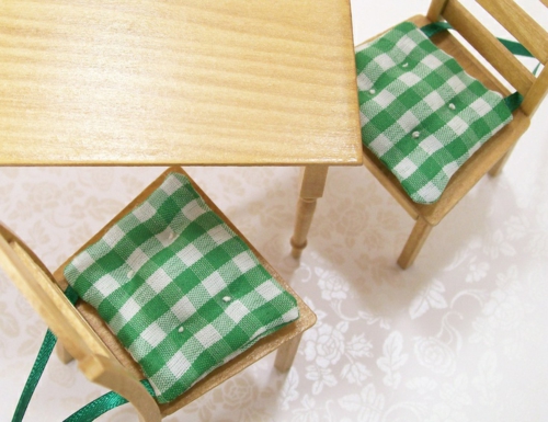 Baumwollstoff und Vintage Stil esszimmer stühle auflagen grün