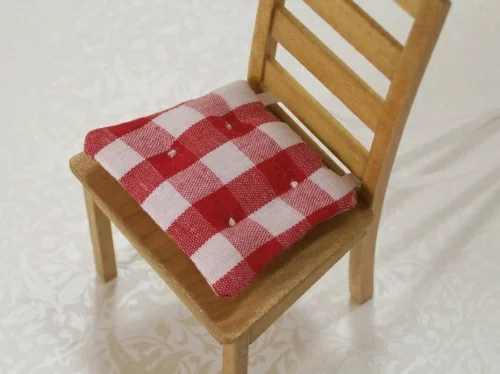 Baumwollstoff und Vintage Stil hol stuhl rot auflage