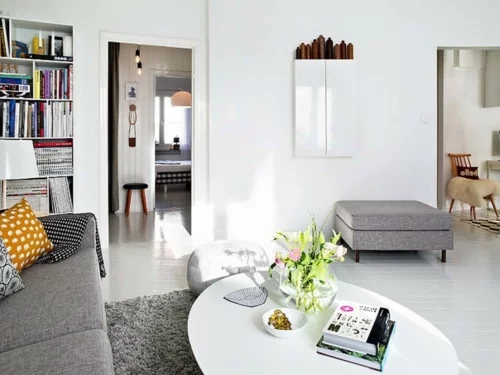 Einrichtungsideen schwedische Wohndeko couchtisch sofa 