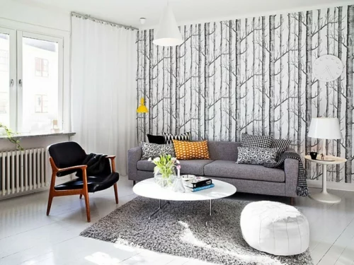 Einrichtungsideen für schwedische Wohndeko couchtisch sofa