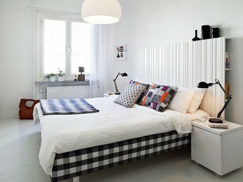 Einrichtungsideen für schwedische Wohndeko schlafzimmer kopfteil