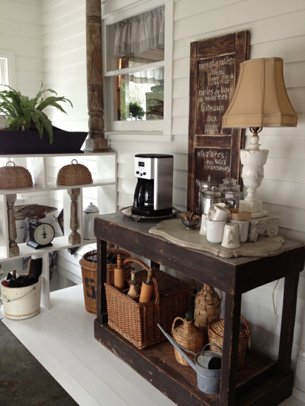Kaffeebar in Ihrer Küche gestalten rustikal wohnstil