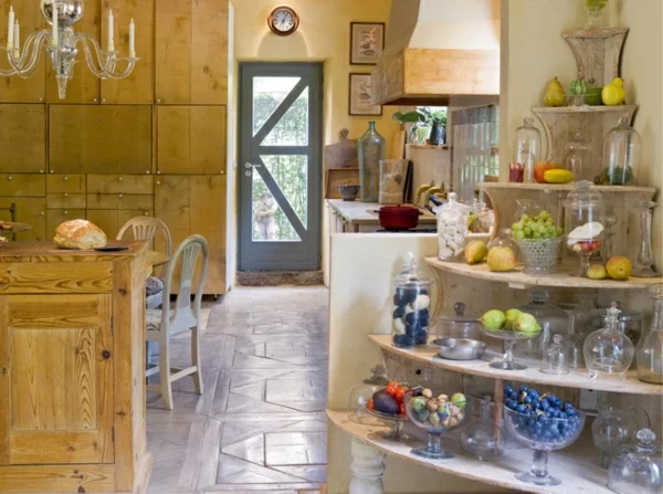 Küchen Designs  Landhausstil esstisch stühle regale