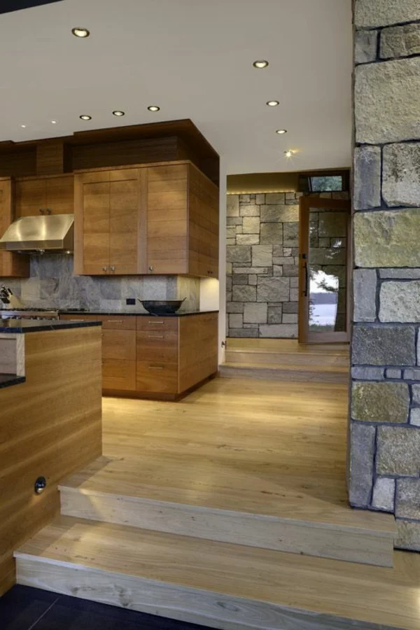 Küchen Designs mit Naturstein  offen raum