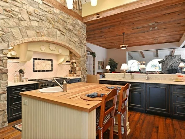 Küchen Designs mit Naturstein kochinsel spüle