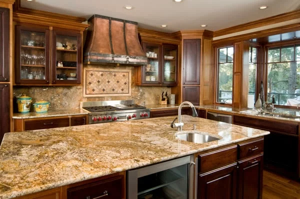 Küchenarbeitsplatte granit massiv spüle holz küche