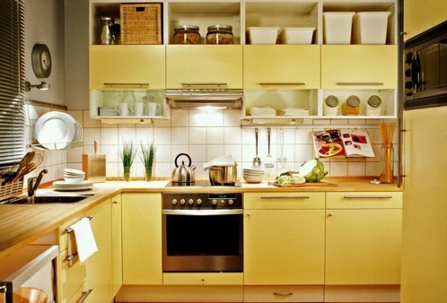 gelbe Küchen oberflächen buttergelb blass