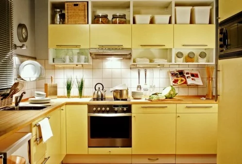 gelbe Küchen oberflächen buttergelb blass