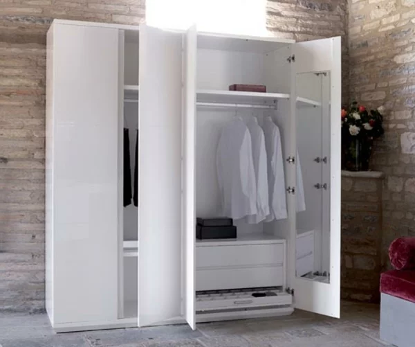 Moderne Kleiderschränke und Garderoben weiß spiegel