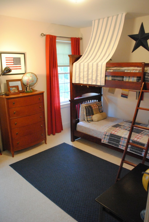  Schlafzimmer gestalten gardinen rot amerikanisch