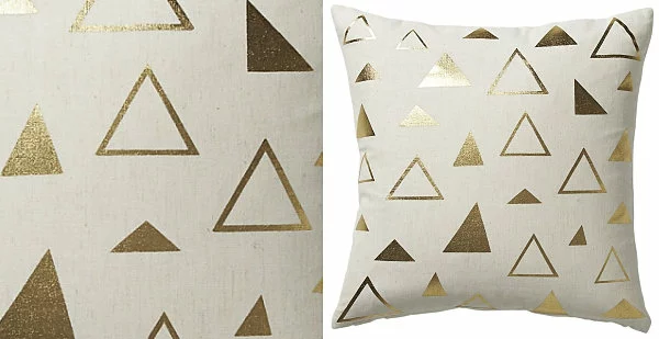 Möbel Dekoideen modern geometrisch kissen golden dreieck