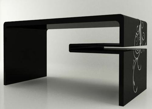  Schreibtische für Ihr Büro schwarz modern gemustert
