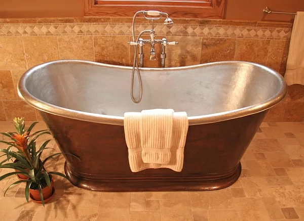 badewanne metalisch badetuch fabelhaft freistehend kupfer