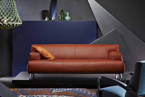 designer couch leder braun
