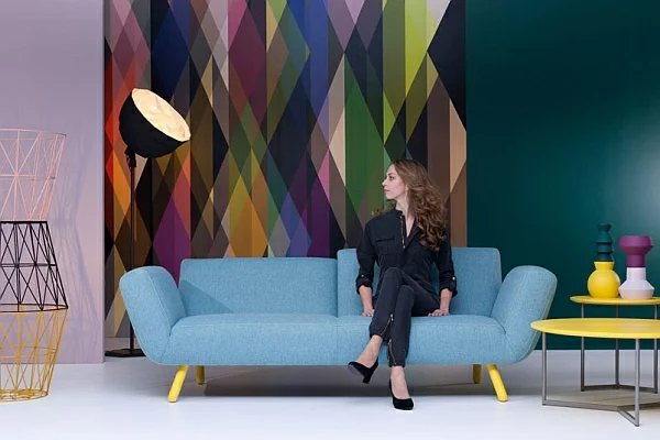 designer couch leolux blau