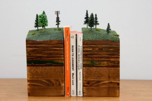fantastische Bücherstützen abenteur wald design landfläche