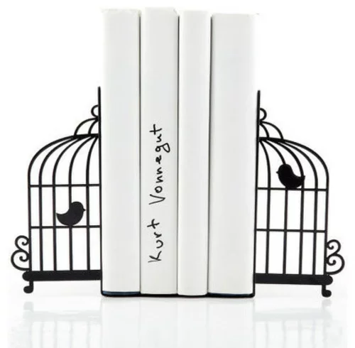 coole Bücherstützen vogelkäfige weiß schwarz