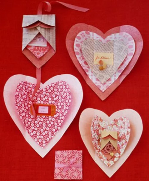 frische DIY Ideen zum Valentinstag papier herzen