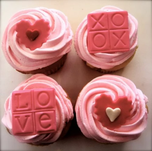 herz deko rosa cupcakes