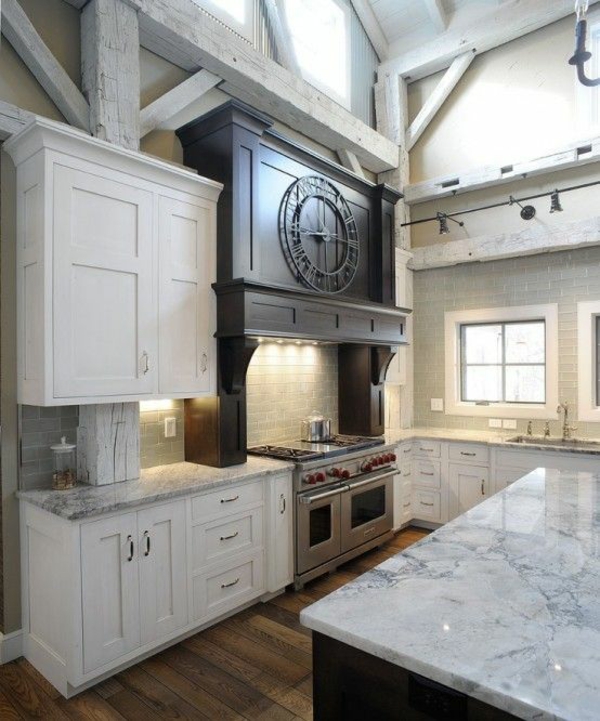 küchen designs weiße küchenschränke marmor arbeitsplatten