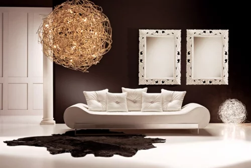 luxusinterieur wohnzimmer designer sofa weiß