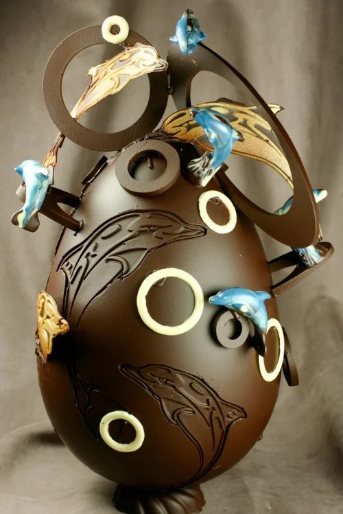 oster eier aus schokolade maritimes design delfine