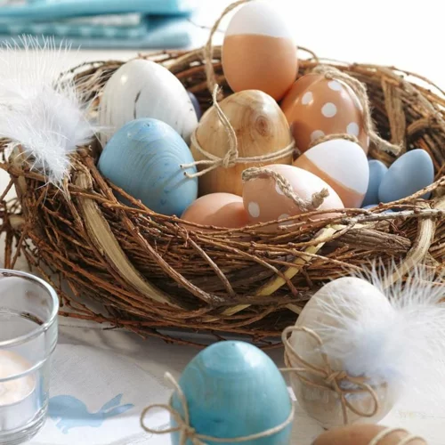 ostern dekoration frisch eier bunt bemalt