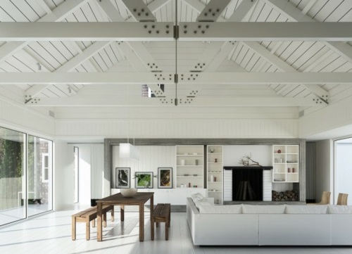 schöne Wohnzimmer Ideen einrichten minimalistisch weiß