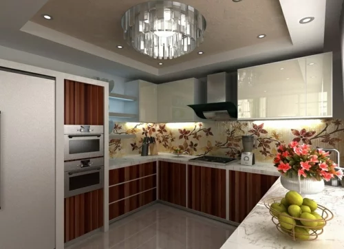 ergonomische küche küchenrückwand florale muster