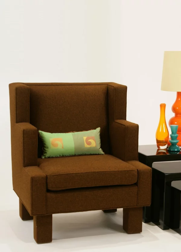 Attraktive Sessel  Stuhlbezüge abdrucke simpel braun