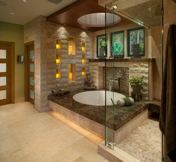 Badeinrichtung mit Stil texturen duschkabine glas
